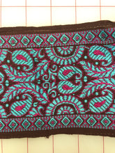 Non-Metallic Trim - 2.25-inch Vintage Copen, Fuchsia, and Burgundy Embroidered Ribbon Trim Close-Out